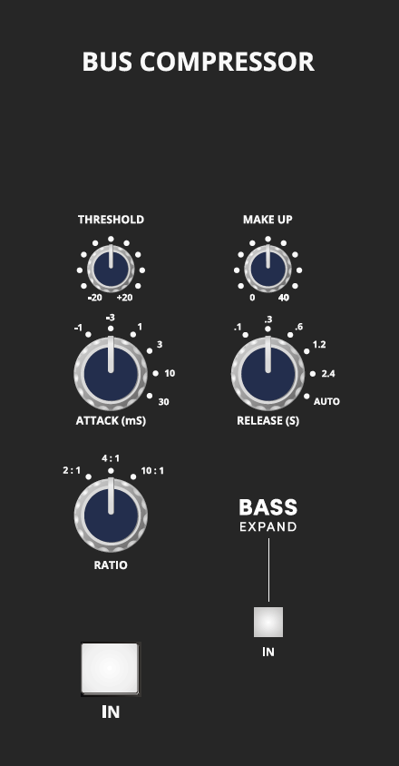 ASP4816-HE stereo mix-bus compressor controls