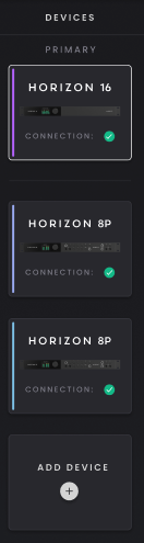 Horizon 16 Hardware Settings & Multiple Devices, Using more than one Horizon