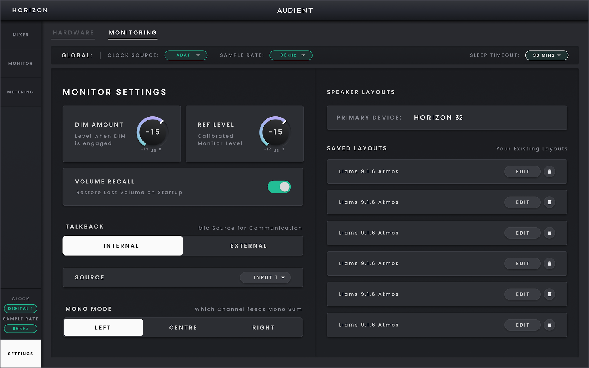 Horizon 32 Hardware Settings & Multiple Devices
