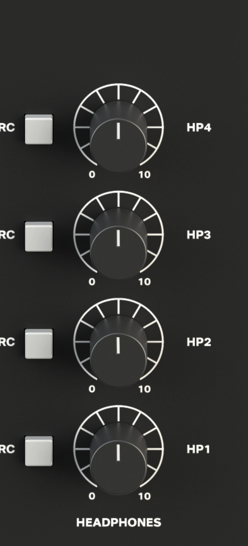 NERO Headphone 1 front-panel connection and level control