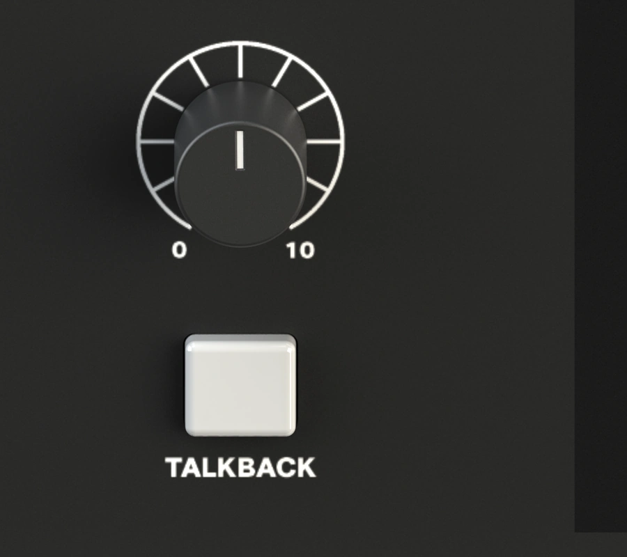 NERO Talkback gain control and Talkback button