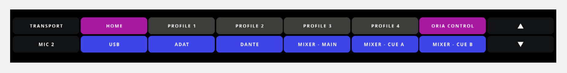 ORIA EUCON Control Lower input-source page