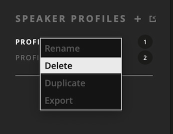 Rename option in the ORIA Control Profile menu