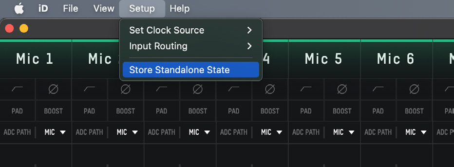 Store Standalone State in the iD48 Software Mixer