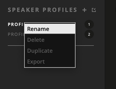 ORIA Control प्रोफ़ाइल menu में Delete option