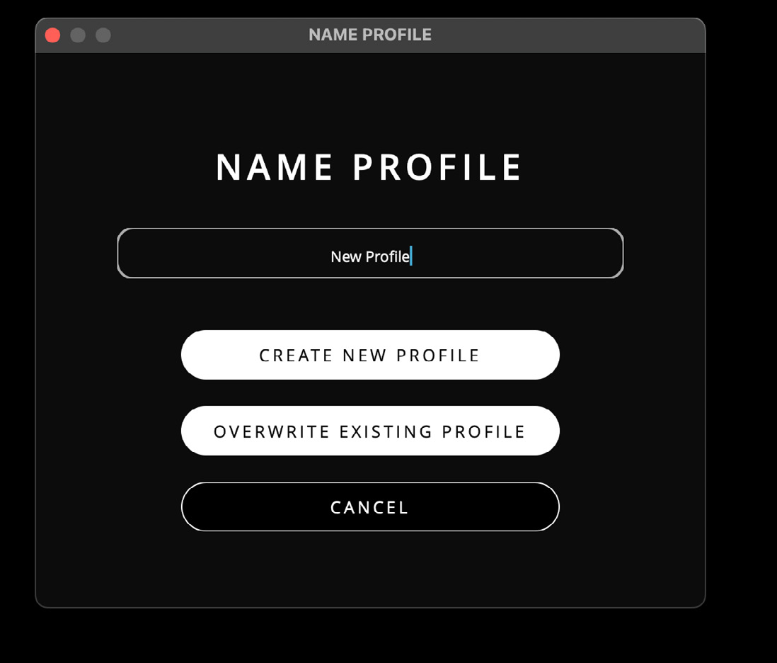Create New प्रोफ़ाइल और Overwrite Existing प्रोफ़ाइल options वाली Import प्रोफ़ाइल विंडो