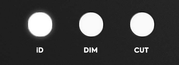 iD, Dim और Cut कंट्रोल्स