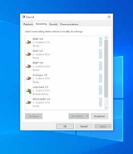 Windows प्लेबैक devices जिसमें iD4 loopback दिखाई देता है