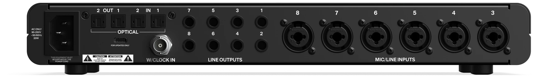 EVO SP8 रियर पैनल and connections
