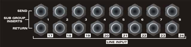 ASP4816 Classic subgroup insert और Line इनपुट 17–24 कनेक्टर्स