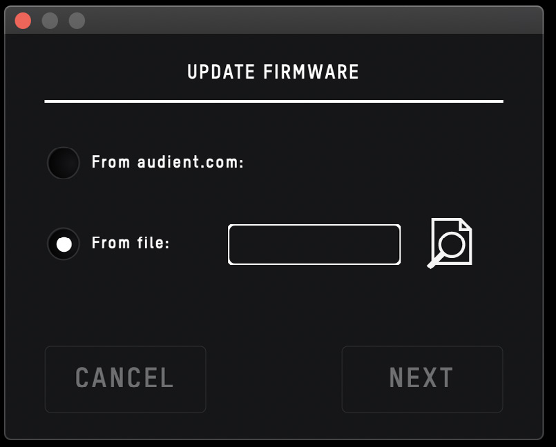 Audient ファームウェアアップデーター