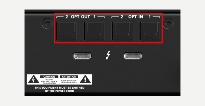 Horizon 8P rear panel optical digital io
