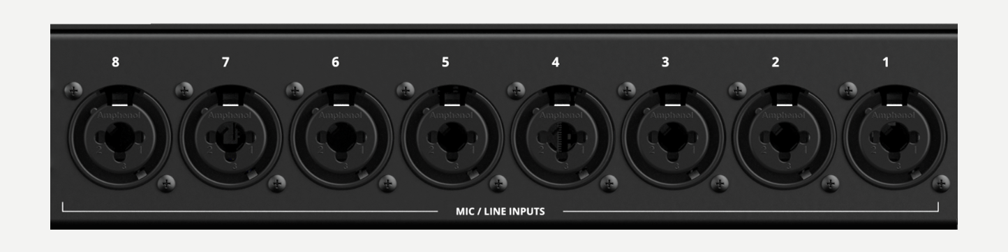 Horizon 8P rear panel preamp inputs 1 8
