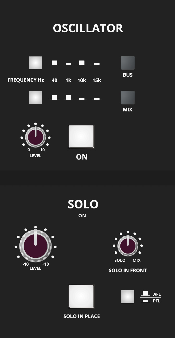 ASP4816-HE oscillator and master solo controls