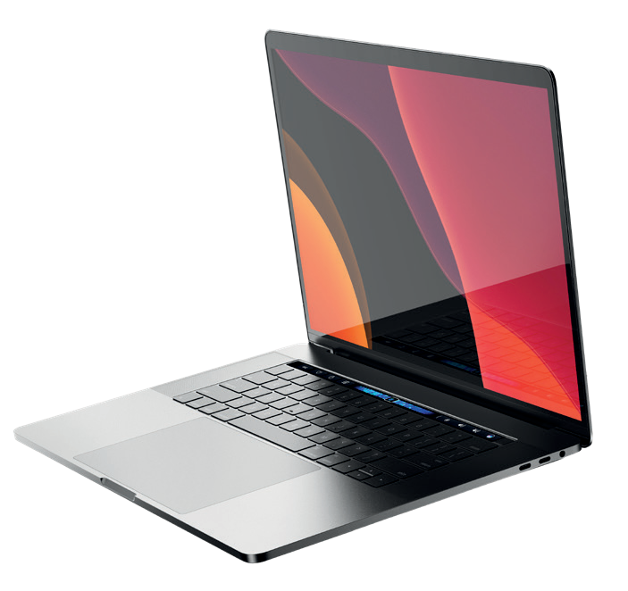 USB-C で iD44 に接続された Mac