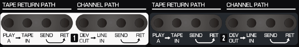 ASP8024-HE patchbay Tape return and channel-path points