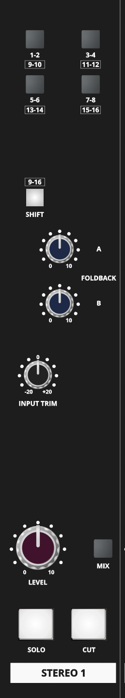 ASP4816-HE Stereo Input controls