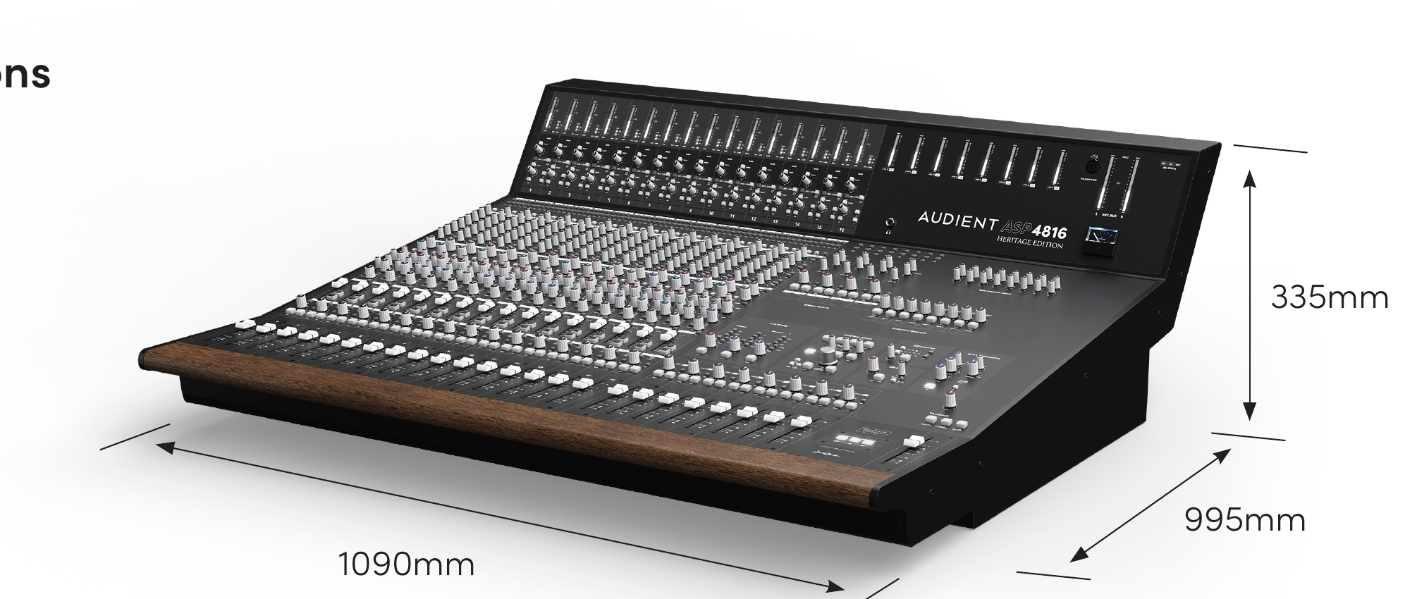 ASP4816-HE console 크기: 폭 1090 mm, 깊이 995 mm, 높이 335 mm
