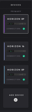 Horizon 8P Hardware Settings 및 여러 장치, 여러 Horizon 장치 사용하기