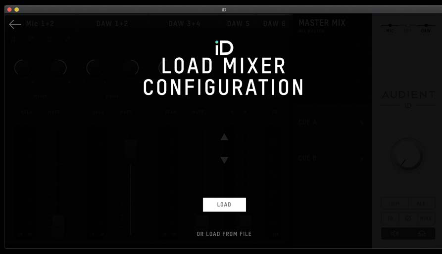 Mixer 구성 불러오기