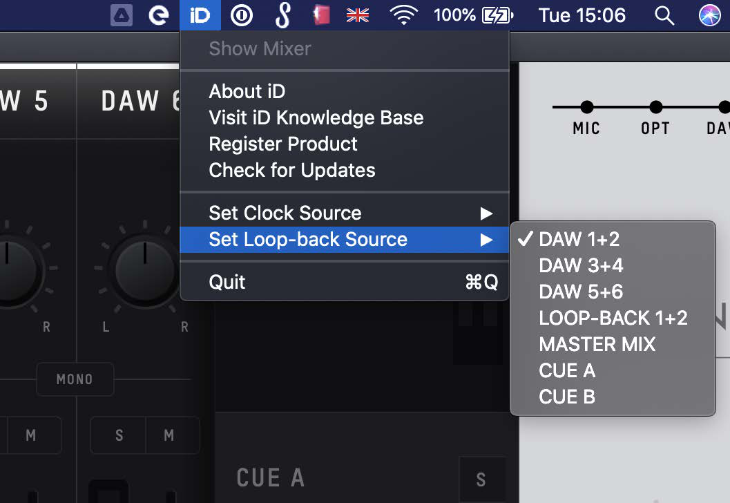 macOS의 Loopback 소스 선택