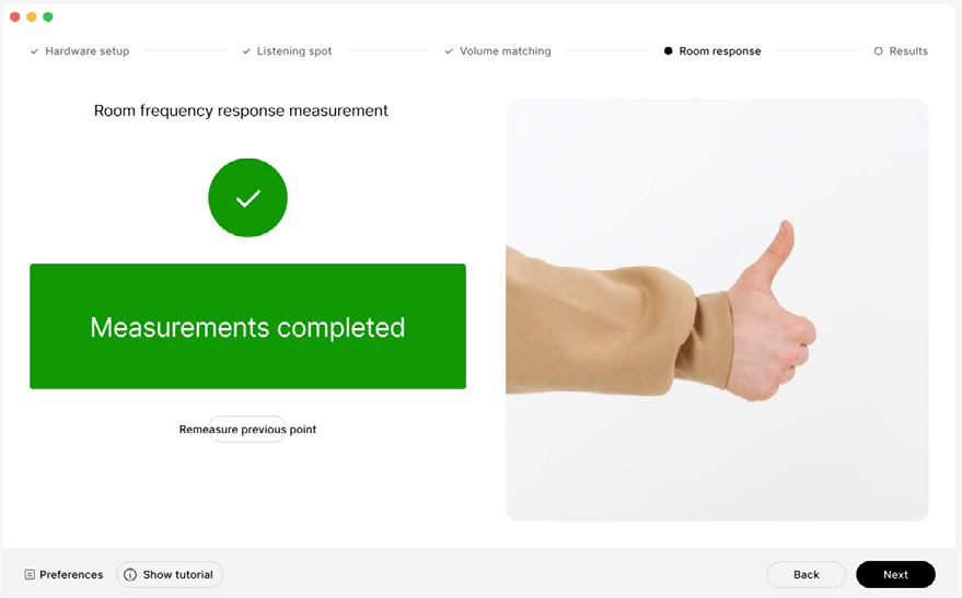 SoundID Reference Measurements 완료 화면