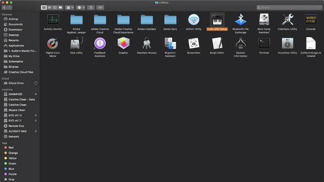 macOS Audio MIDI Setup 애플리케이션