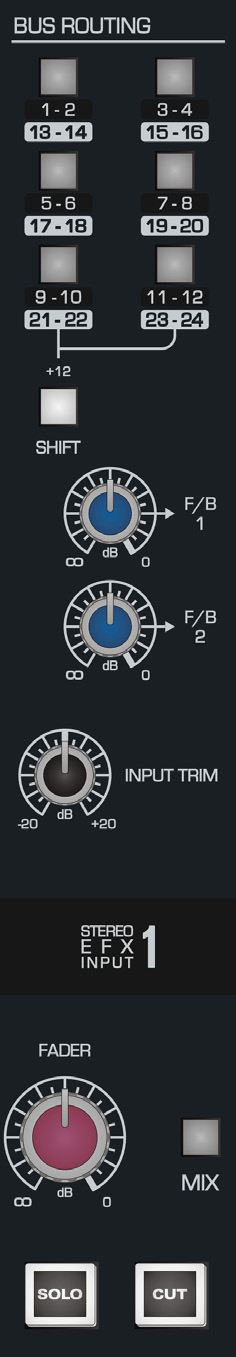 ASP8024-HE Stereo EFX Input 컨트롤