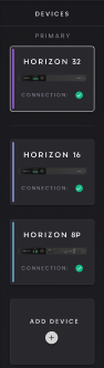 Horizon 32 Hardware Settings 与多设备，使用多台 Horizon