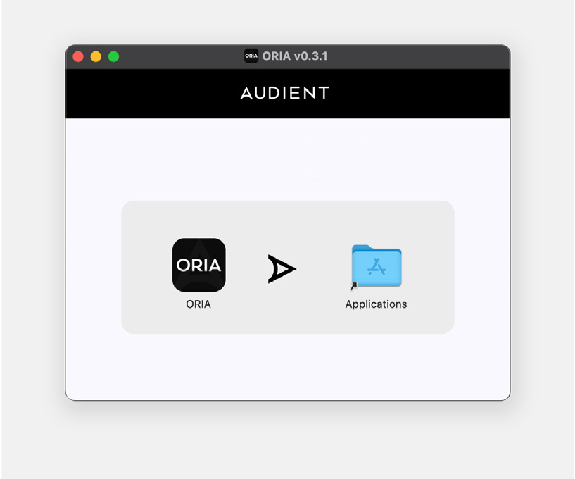 将 ORIA Control 拖入 macOS Applications 文件夹