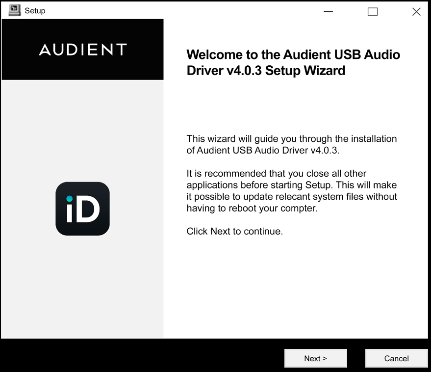 Audient Windows 安装程序